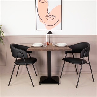 Café-/barbord i massiv eg 80×80 cm (model: Curve)